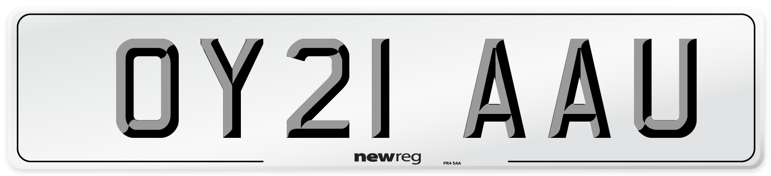 OY21 AAU Number Plate from New Reg